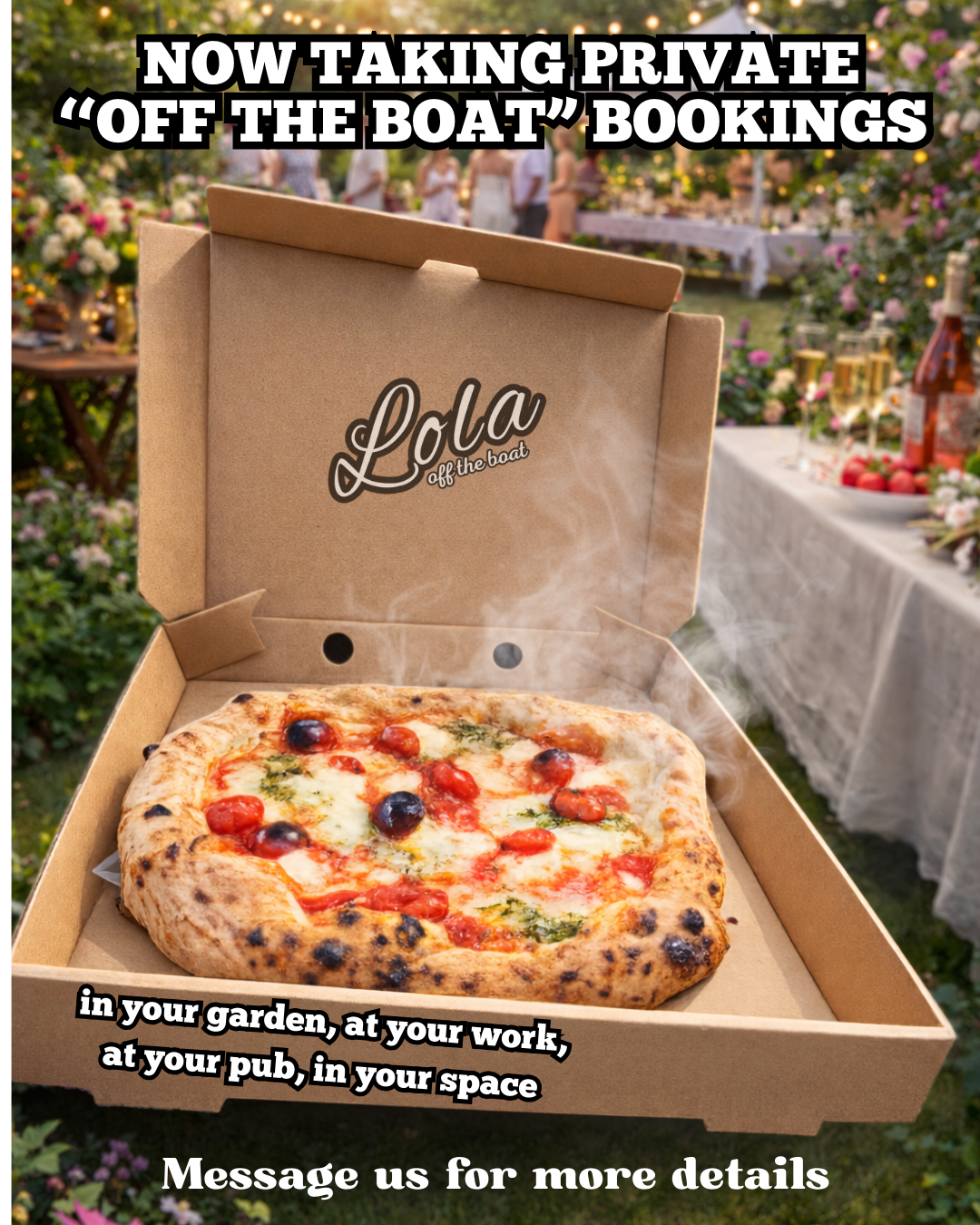 Private bookings now being taken - Lola the Cafe boat